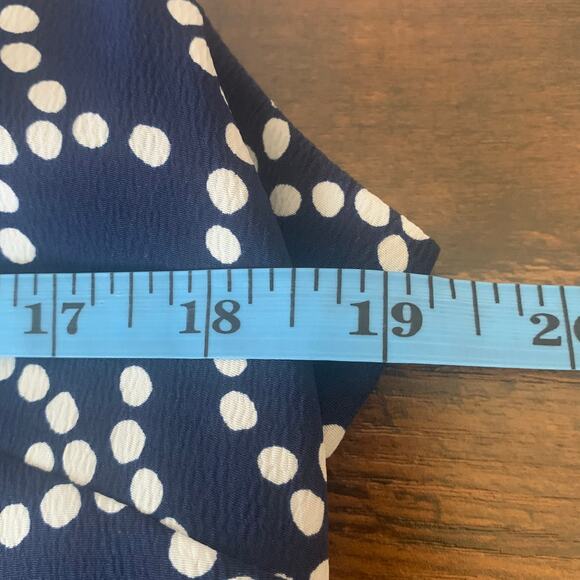 Karl Lagerfeld Navy Blue with White Dots Ruffled Dress Medium - Picture 7 of 8